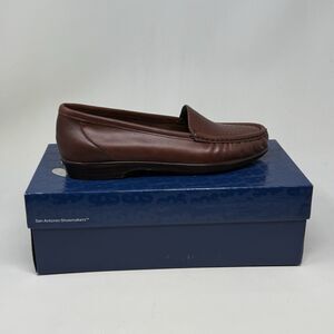SAS Savvy Loafers Womens 7.5 N Narrow Brown Leather Casual Office Slip On Shoes